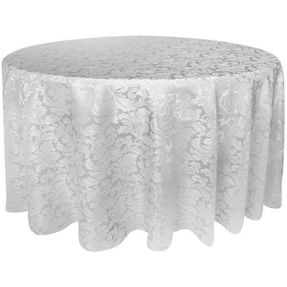 NEW Maxmill Dove Brocade Jacquard Classic Spill Proof White Tablecloth 60x60